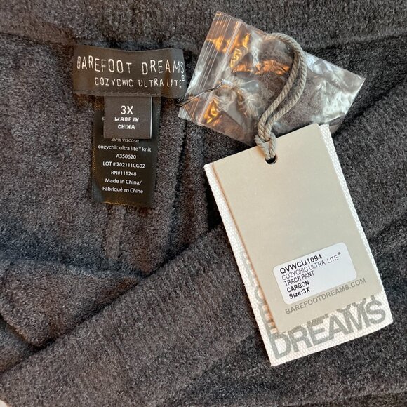 Barefoot Dreams CozyChic Ultra Lite Track Pant Jogger Carbon Womens 3X Plus NWT - Picture 2 of 4